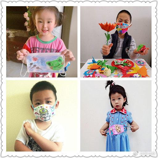 参与“口罩画”的小朋友们